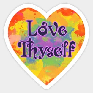 Love Thyself Tie Dye Heart Self Care Sticker